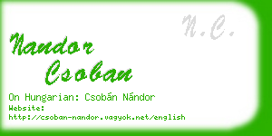 nandor csoban business card