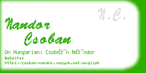 nandor csoban business card